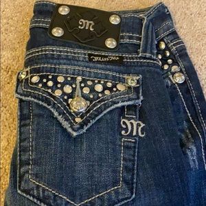 Miss me straight leg with studded detailing